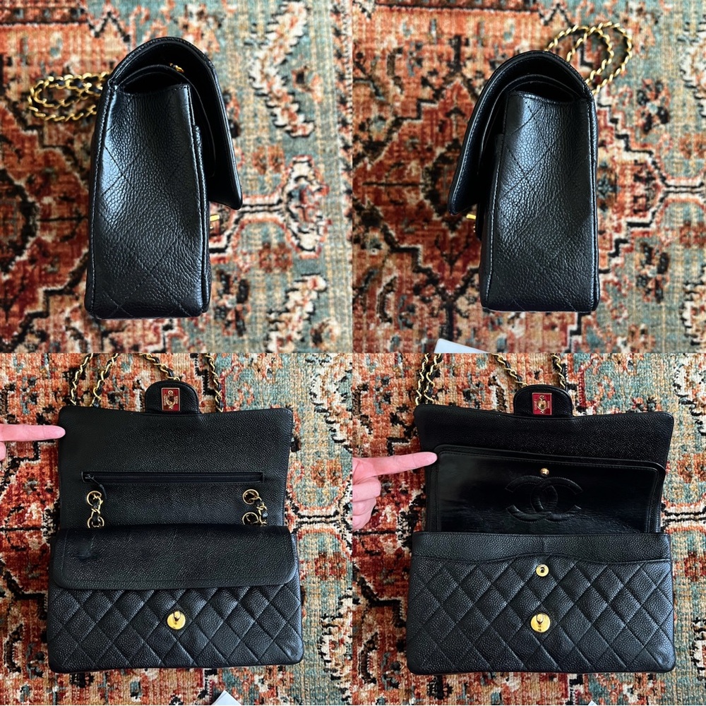 Chanel Classic Vintage Medium Black Caviar Double Flap Bag - Picture 6 of 12